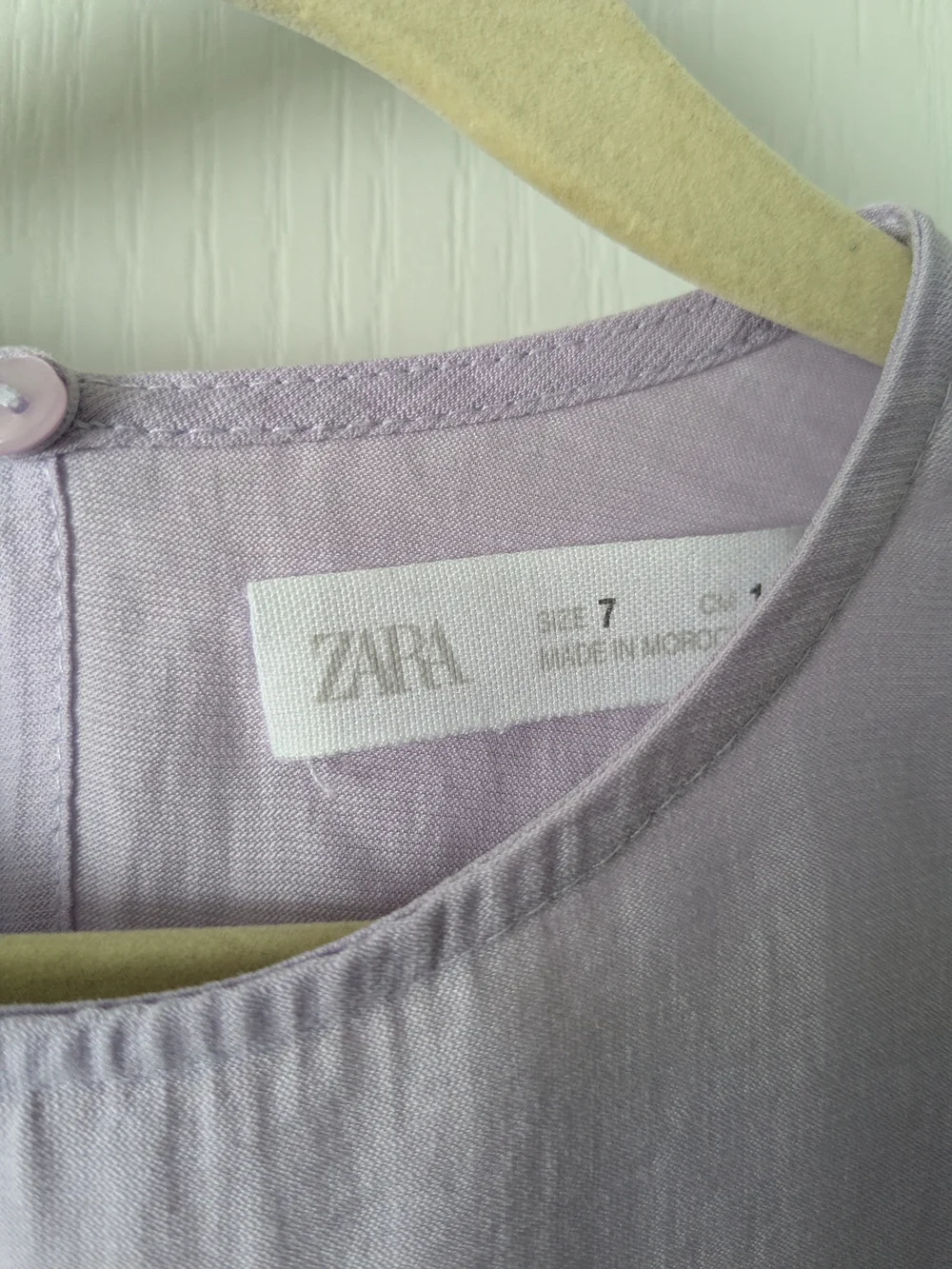 ZARA Girls Lilac Puff-Sleeve Tiered Dress